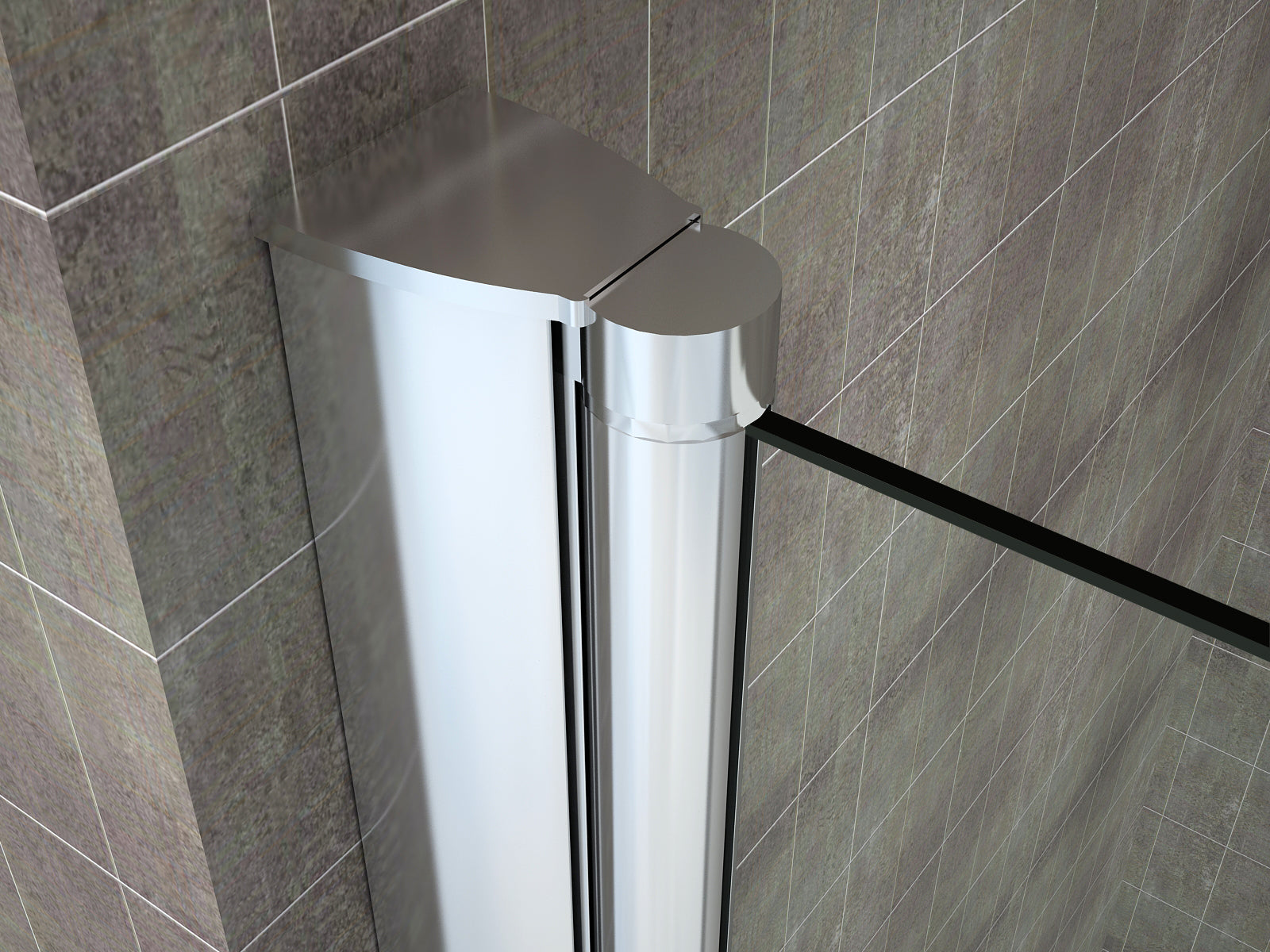 ANITA - Divisória para banheira em vidro transparente temperado de 6 mm