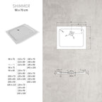 SHIMMER - Base de Duche Branca Smooth Acrílica, Textura Lisa, Extraplana 5cm, Sifão e Válvula Incluídos