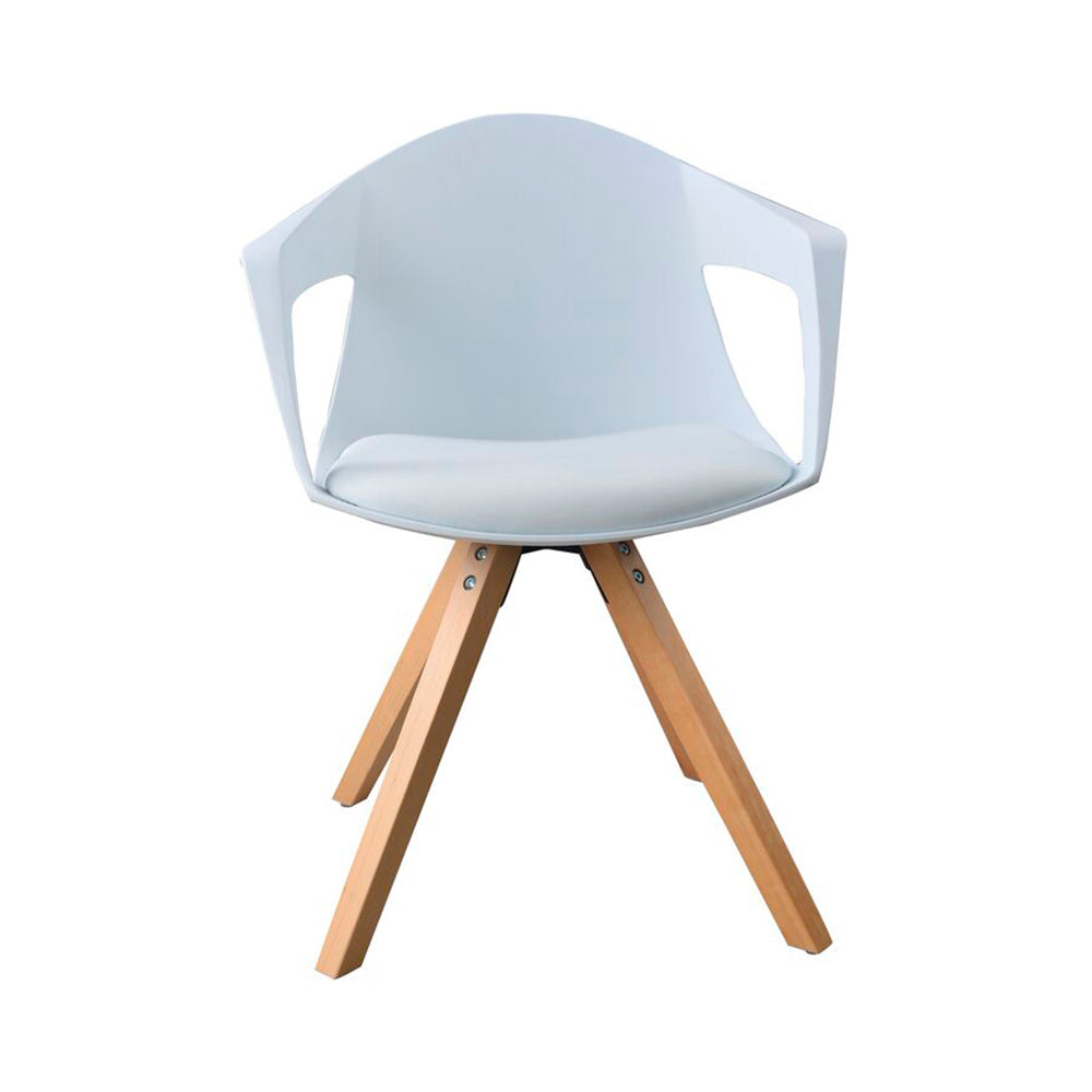 CADEIRA A - Cadeira de refeição branca, conjunto de 2