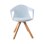 CADEIRA A - Cadeira de refeição branca, conjunto de 2