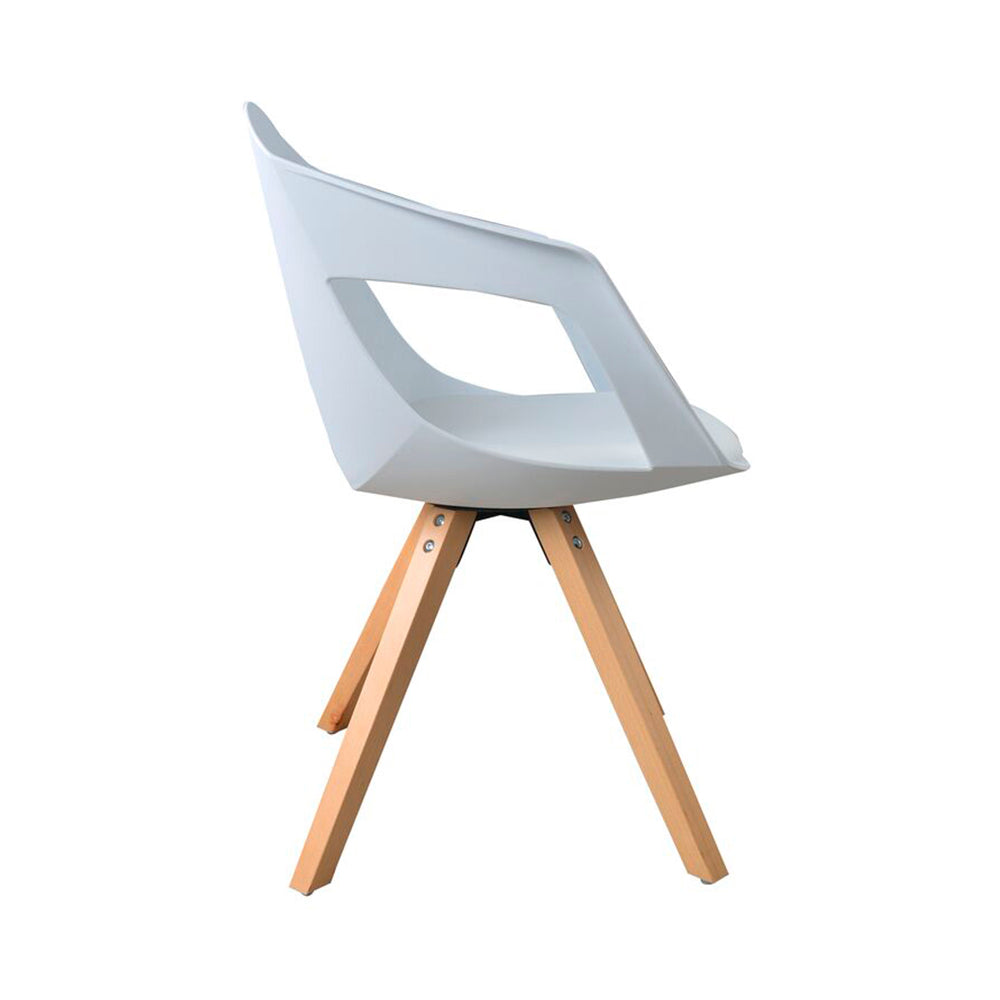 CADEIRA A - Cadeira de refeição branca, conjunto de 2