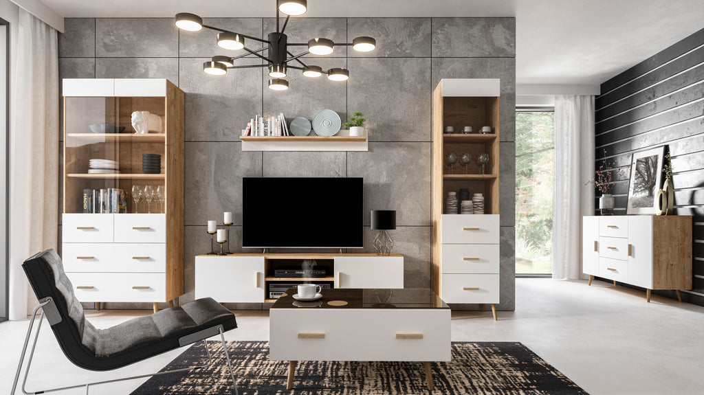 NIZZA – Vitrina Branca ou Cinzenta com 1 ou 2 Colunas | W1D2S / W2D2S