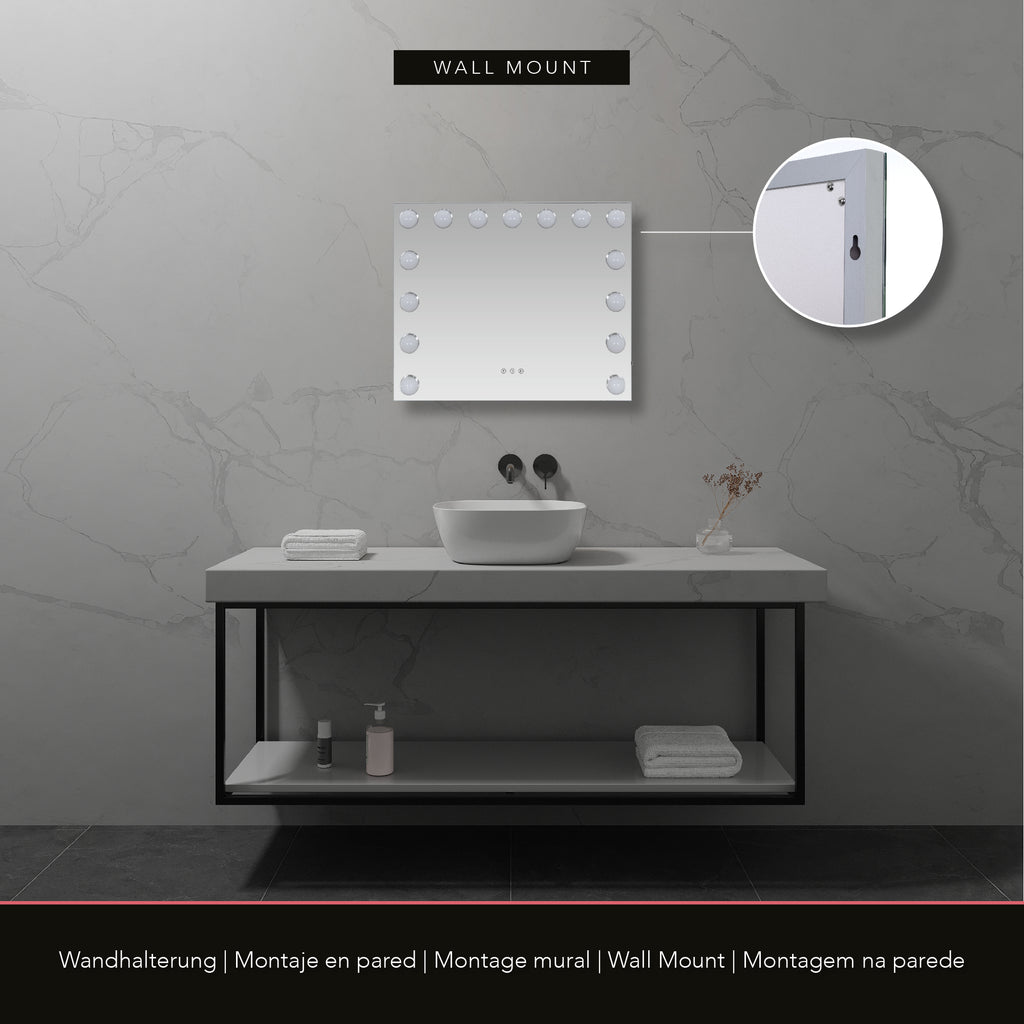 BULB PROP - Espelho de Maquilhagem com 15 Lâmpadas de Luz LED