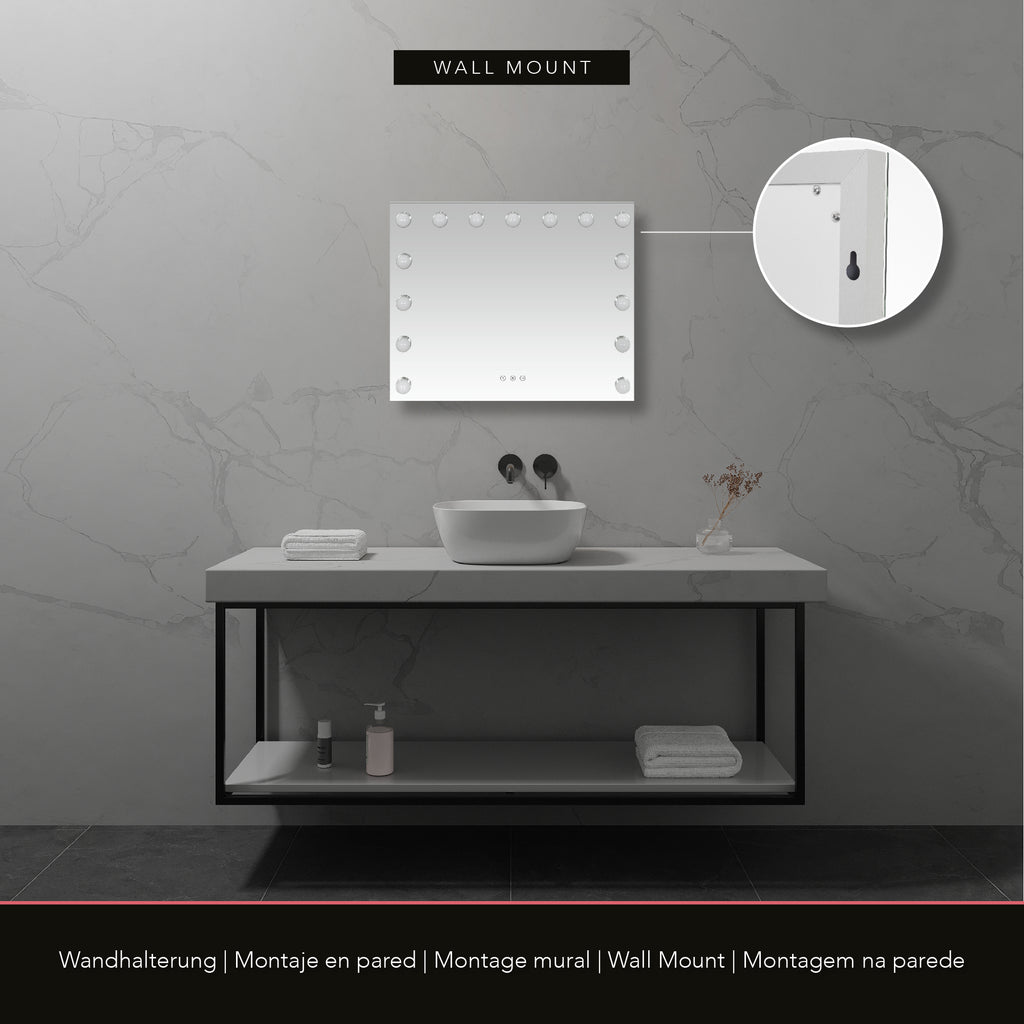 BULB STAND - Espelho de Maquilhagem com 15 Lâmpadas de Luz LED