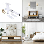 Pé Metálico em T Regulável 18,5–32,5 cm para Móveis e Estrados, até 180 kg, Branco