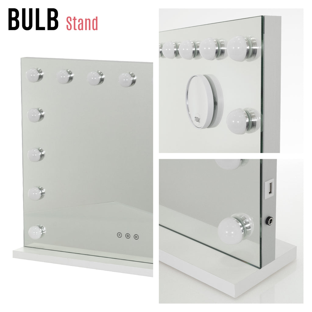 BULB STAND - Espelho de Maquilhagem com 15 Lâmpadas de Luz LED