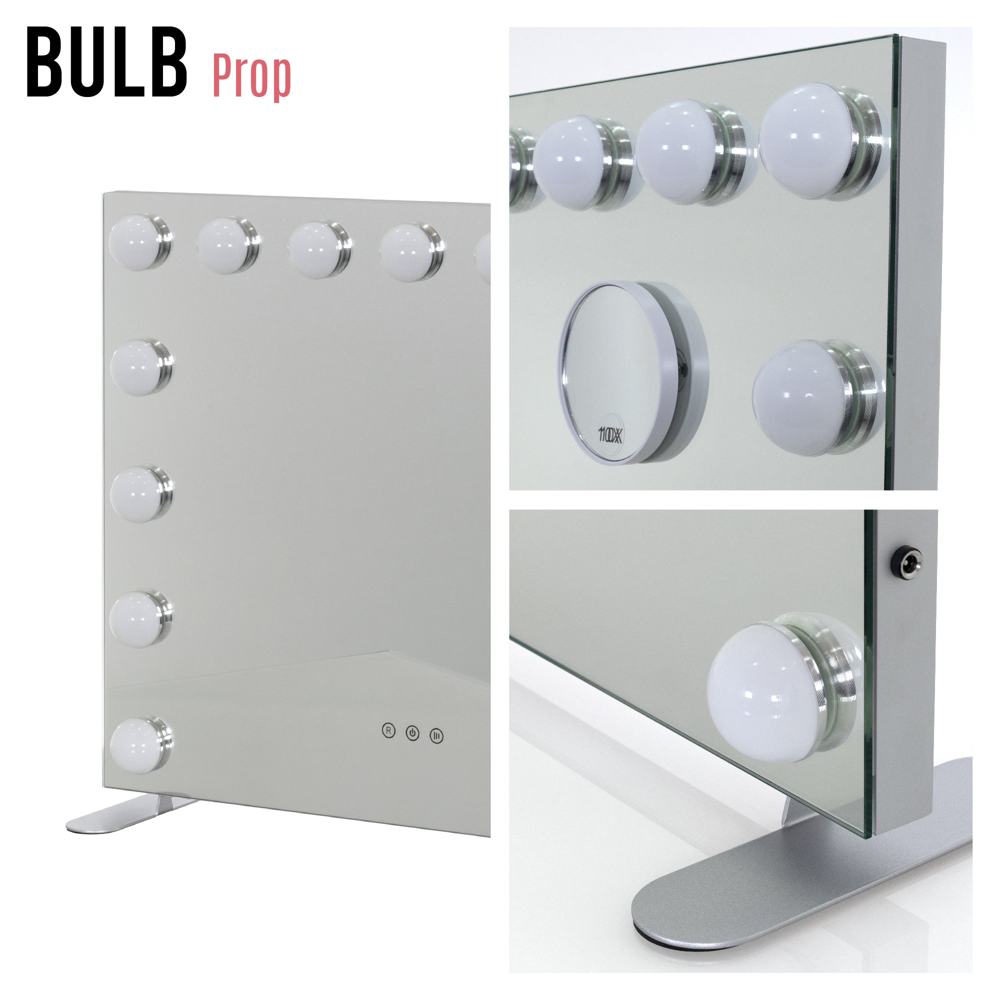 BULB PROP - Espelho de Maquilhagem com 15 Lâmpadas de Luz LED