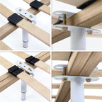 Pé Metálico em T Regulável 18,5–32,5 cm para Móveis e Estrados, até 180 kg, Branco