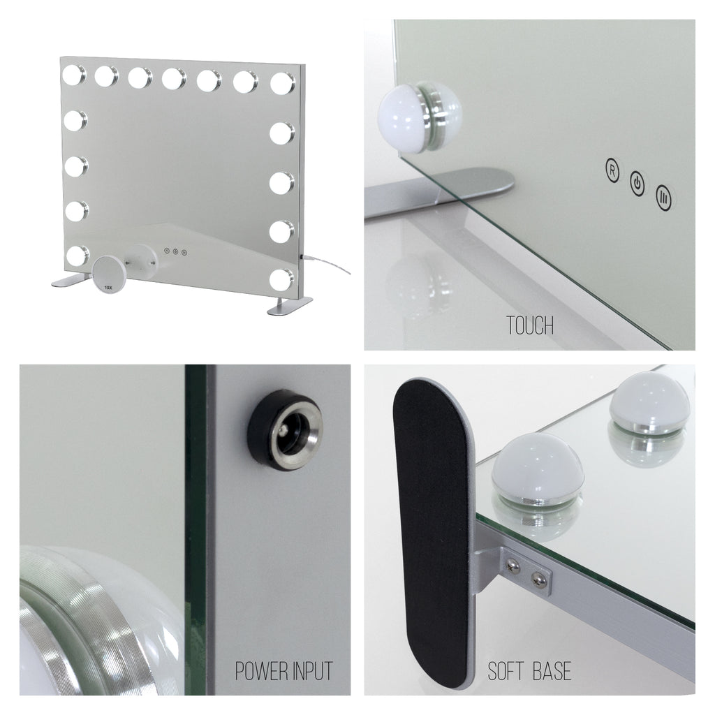 BULB PROP - Espelho de Maquilhagem com 15 Lâmpadas de Luz LED