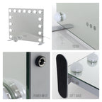 BULB PROP - Espelho de Maquilhagem com 15 Lâmpadas de Luz LED