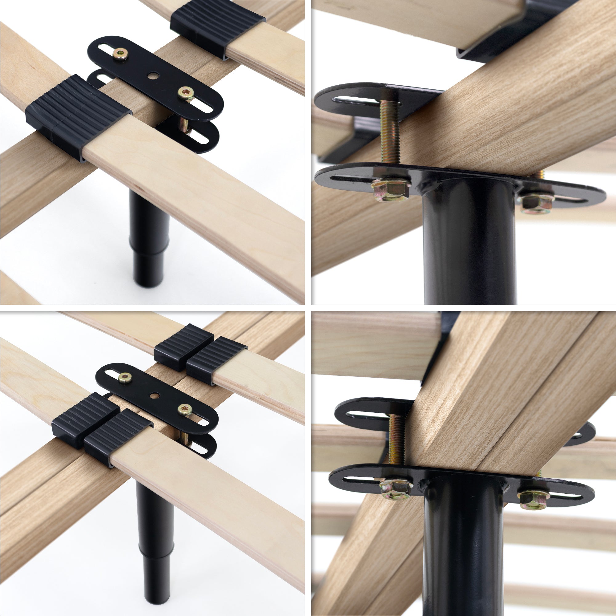 Pé Metálico em T Regulável 18,5–32,5 cm para Móveis e Estrados, até 180 kg, Preto