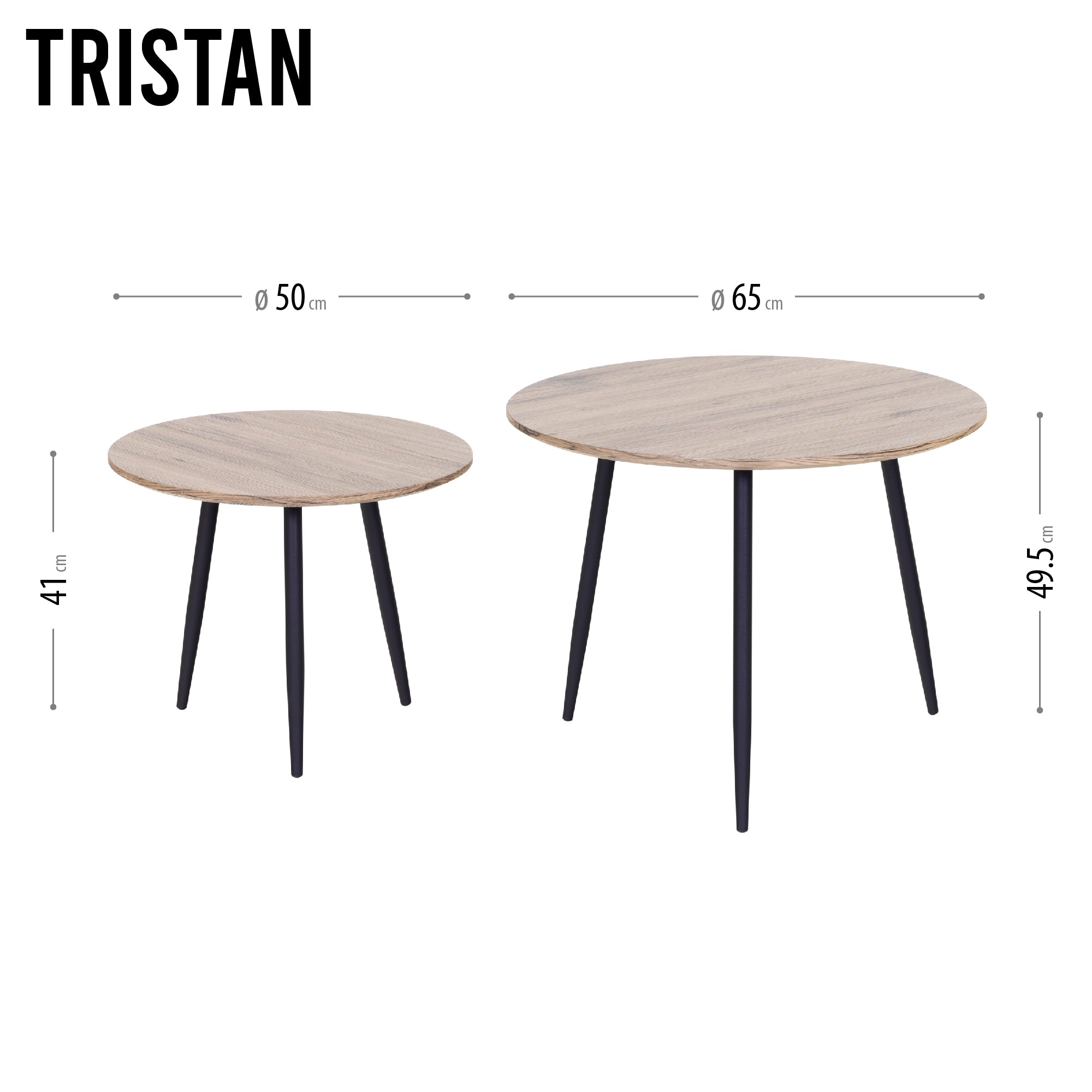 TRISTAN - Conjunto de Mesas de Centro/Apoio