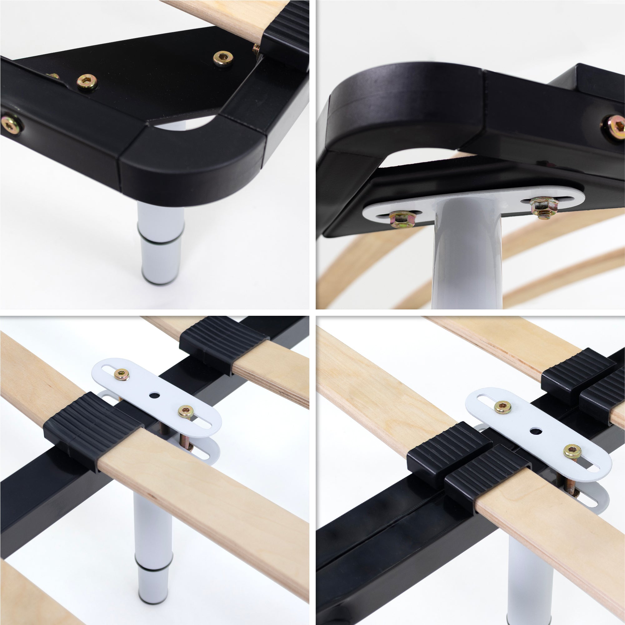 Pé Metálico em T Regulável 18,5–32,5 cm para Móveis e Estrados, até 180 kg, Branco