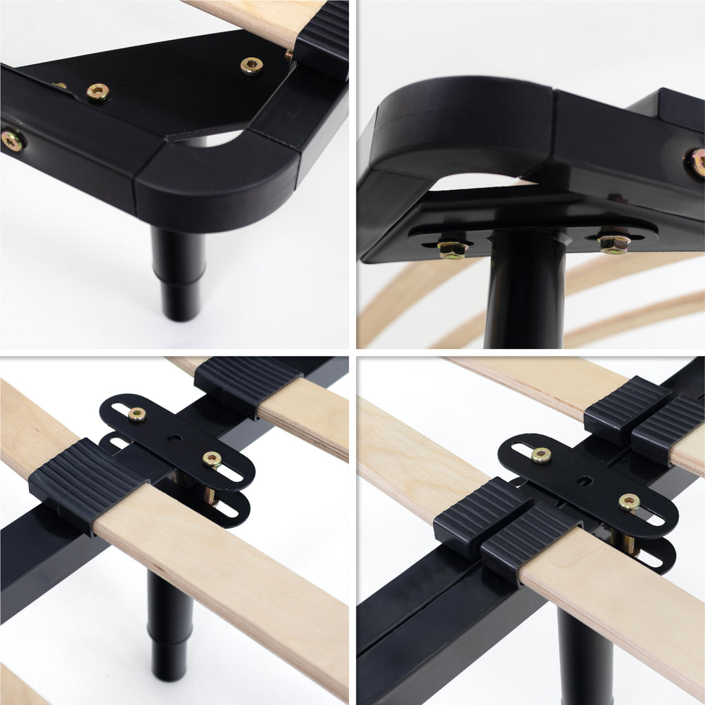 Pé Metálico em T Regulável 18,5–32,5 cm para Móveis e Estrados, até 180 kg, Preto