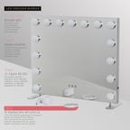 BULB PROP - Espelho de Maquilhagem com 15 Lâmpadas de Luz LED