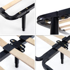 Pé Metálico em T Regulável 18,5–32,5 cm para Móveis e Estrados, até 180 kg, Preto