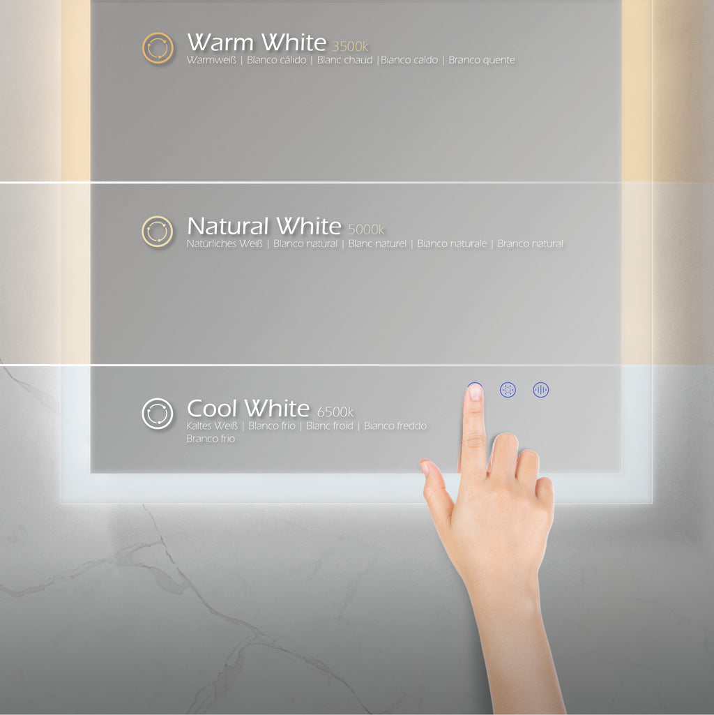 FRAME - Espelho de Casa de Banho Retangular com Iluminação LED