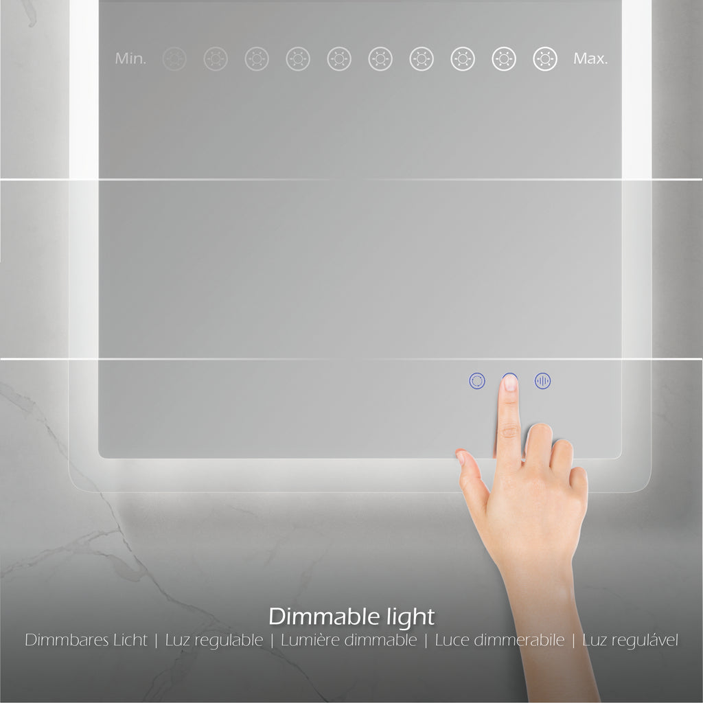 MELLOW - Espelho de Casa de Banho Retangular com Luz LED