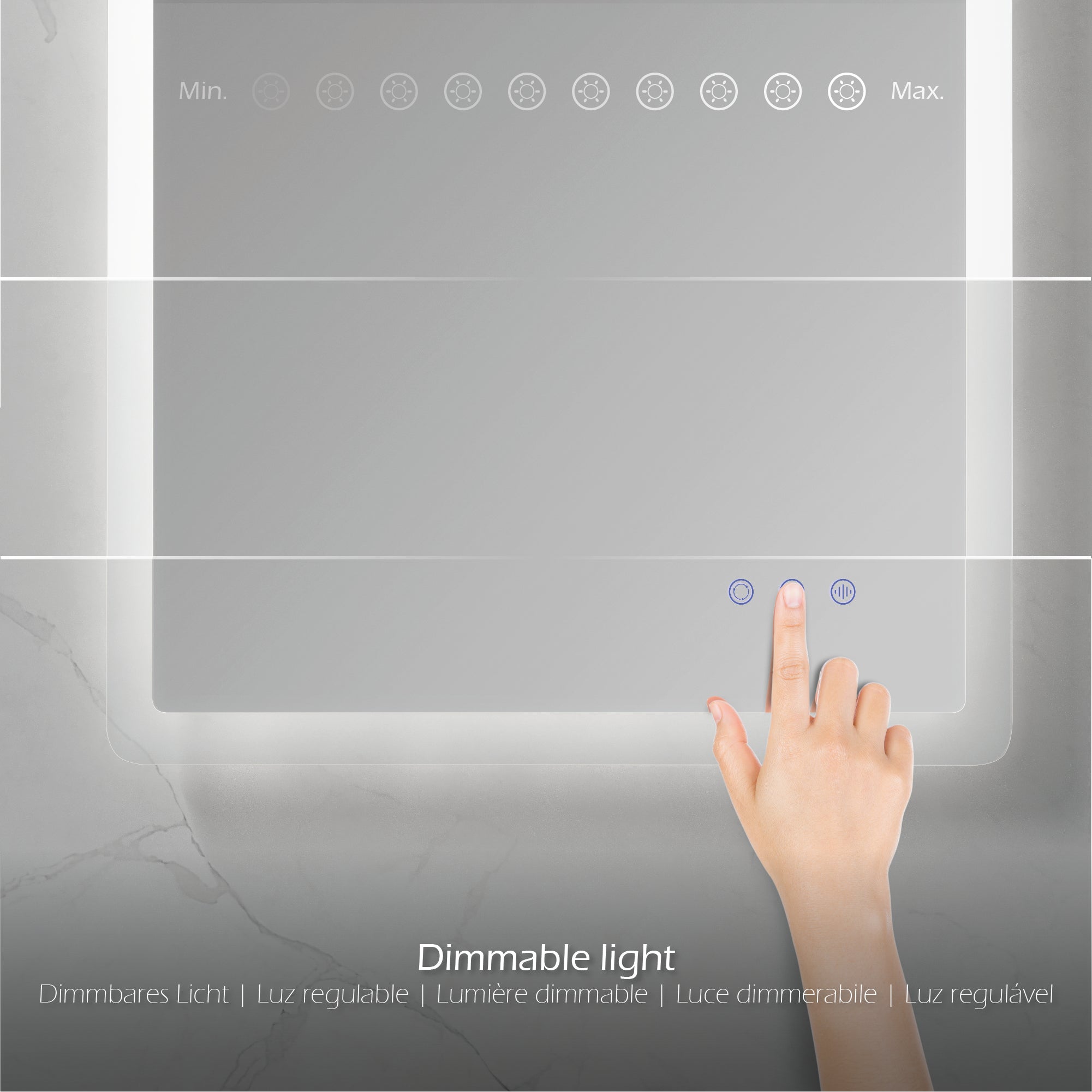 MELLOW - Espelho de Casa de Banho Retangular com Luz LED