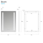 BEAM - Espelho de Casa de Banho Retangular com 2 Tiras de Luz LED