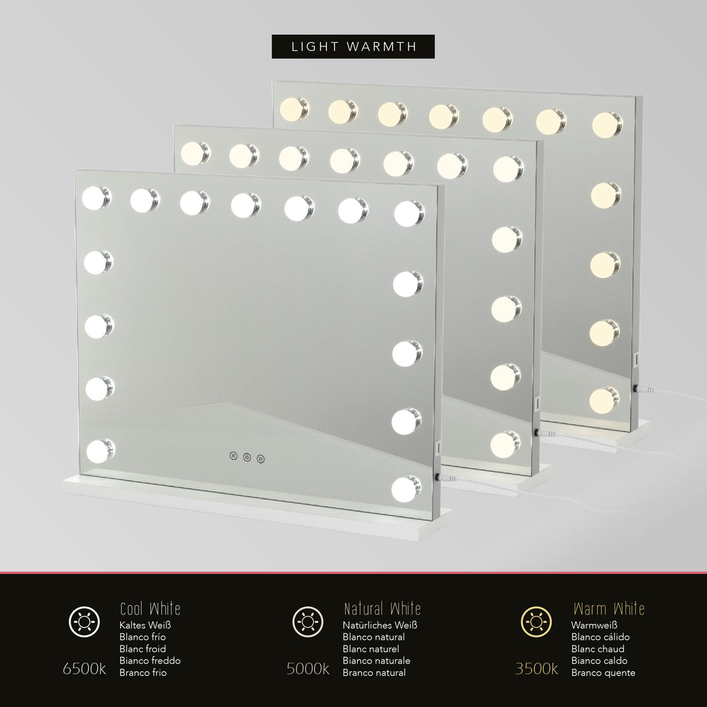 BULB STAND - Espelho de Maquilhagem com 15 Lâmpadas de Luz LED