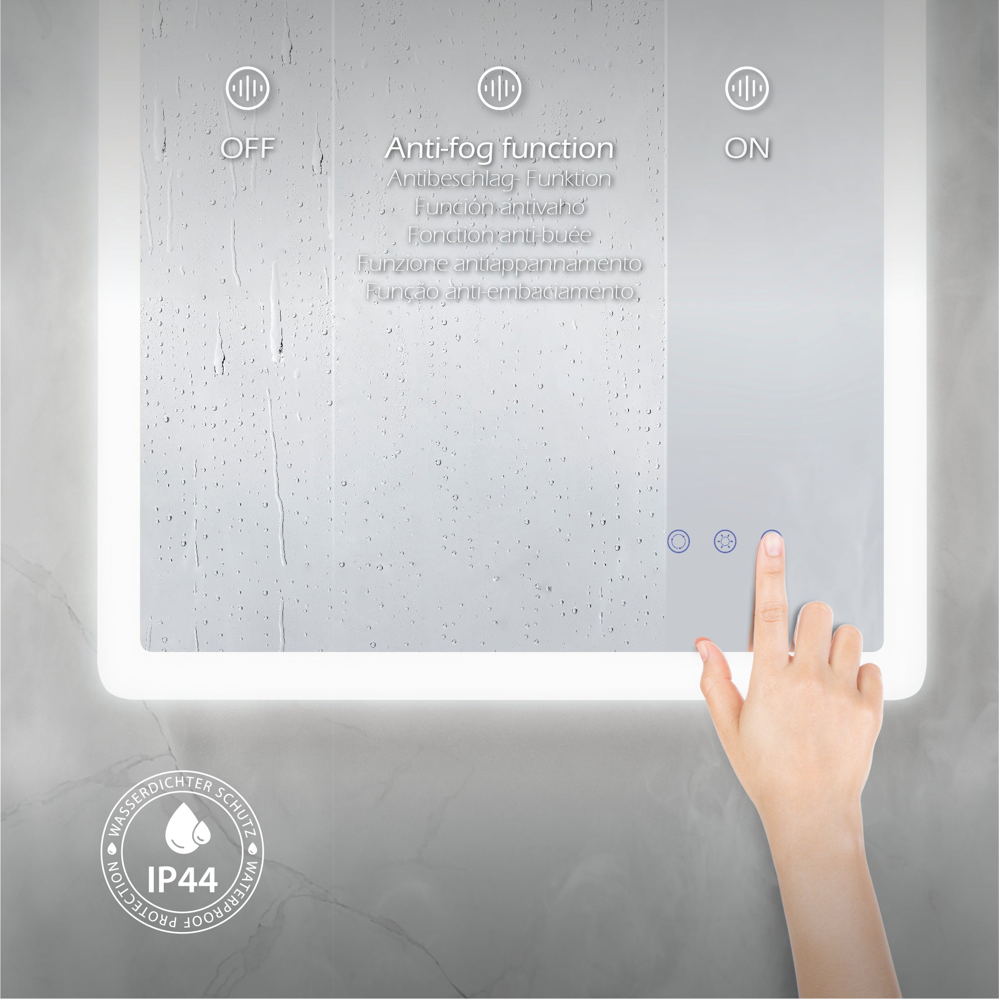 MELLOW - Espelho de Casa de Banho Retangular com Luz LED