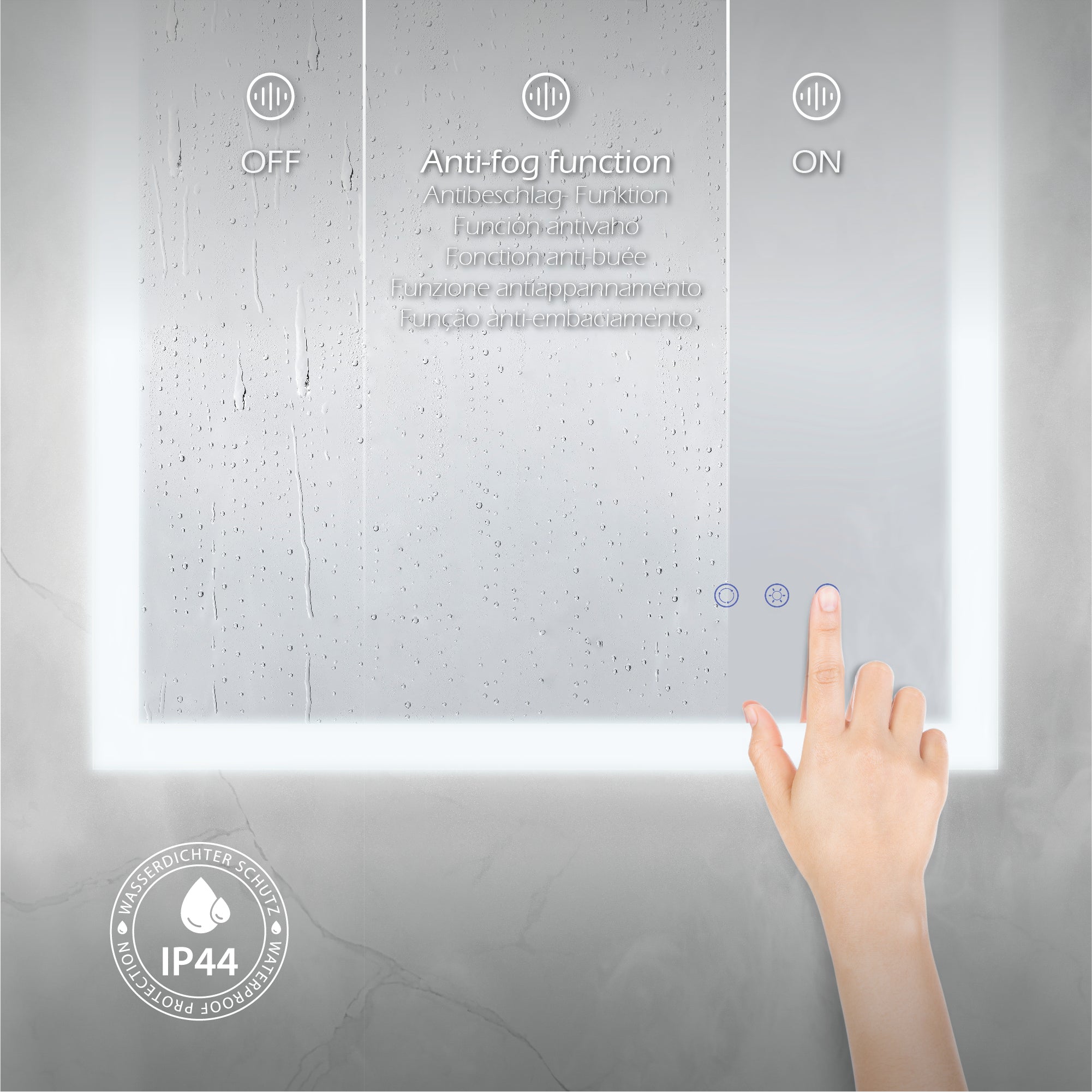 FRAME - Espelho de Casa de Banho Retangular com Iluminação LED