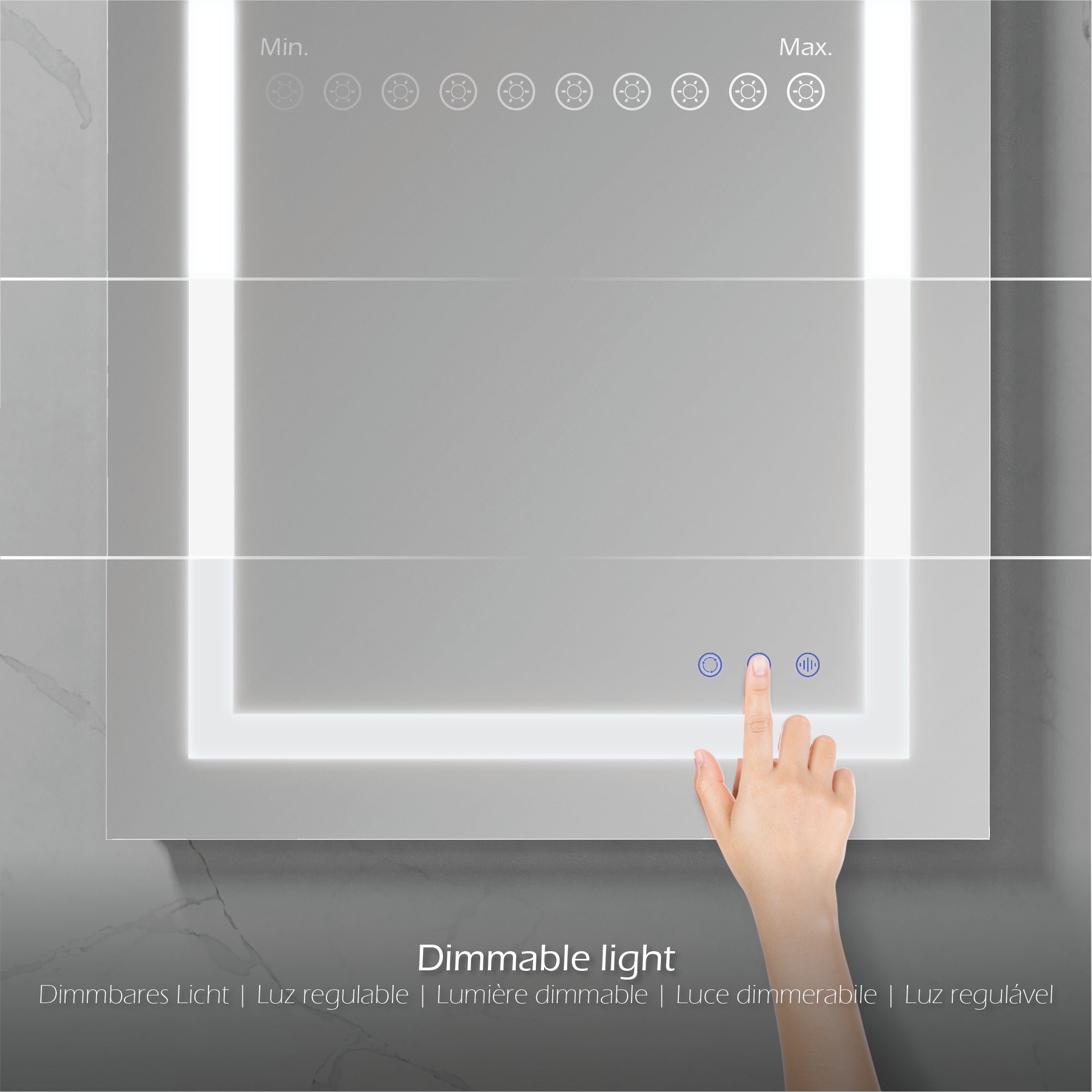 OBLONG - Espelho de Casa de Banho Retangular com Iluminação LED