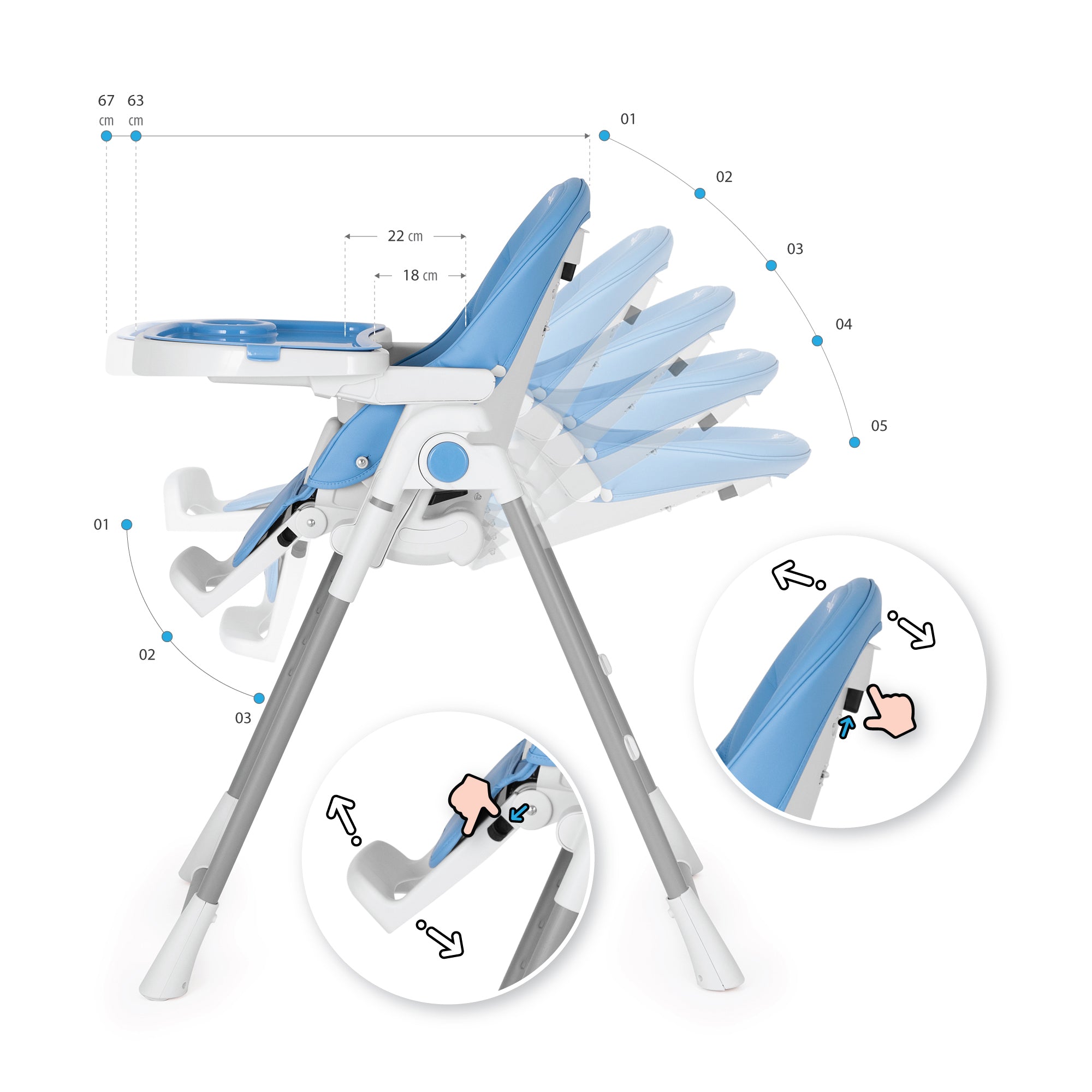 TANELI - Cadeira baixa/alta para bebé