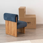 Leah – Cadeirão Acolchoado com Espuma de Alta Densidade 40 kg/m³, Estrutura em Madeira de Bétula, Design Escandinavo, 60x60x75 cm
