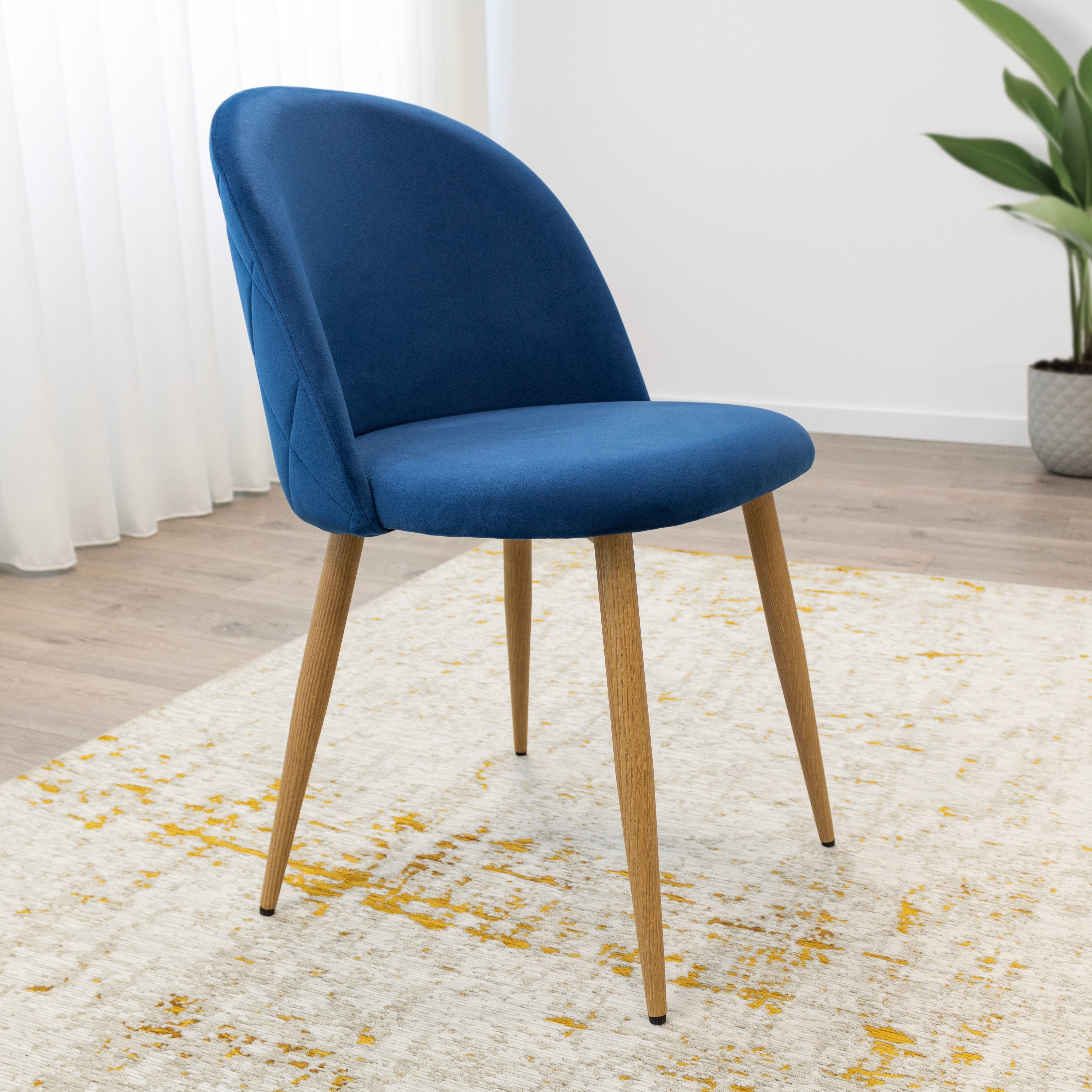 BELLAMY - Conjunto de Cadeiras de Refeição com Tecido em Veludo