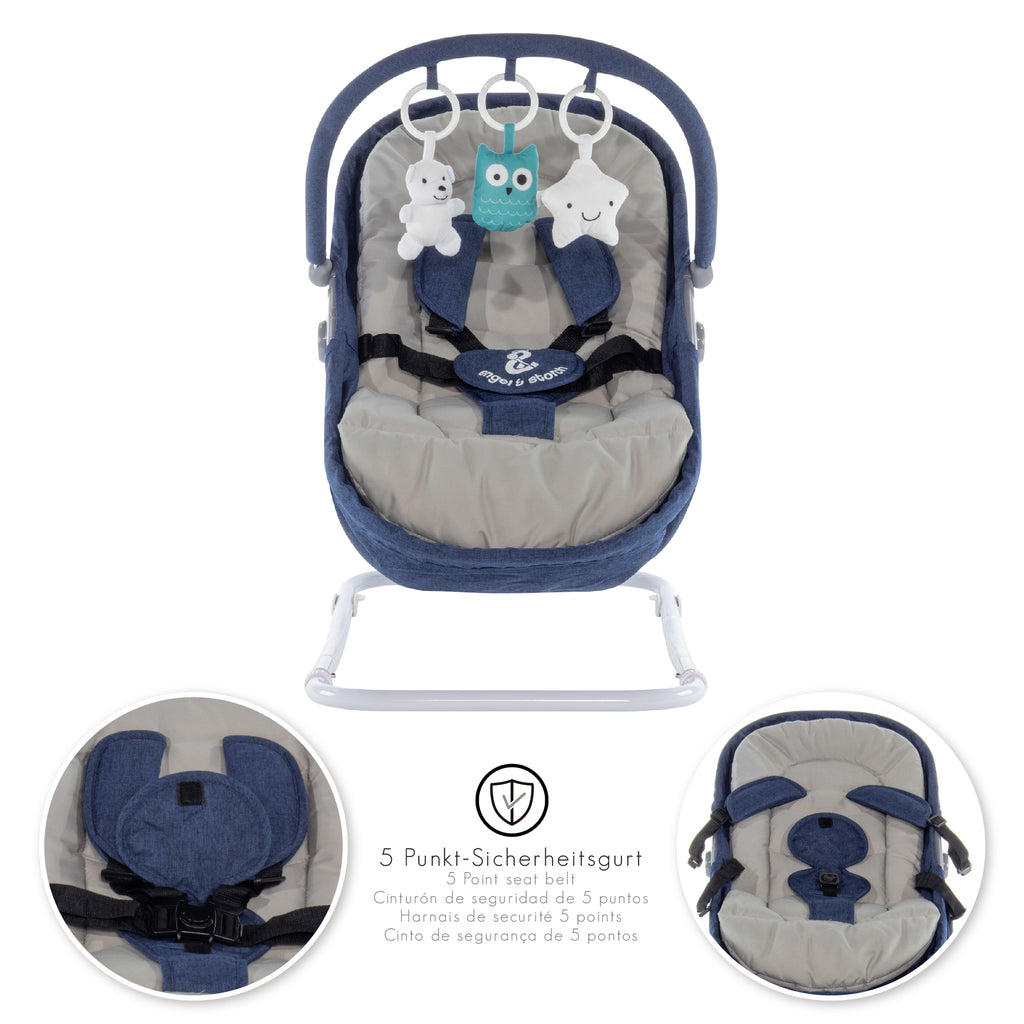 VIGO - Espreguiçadeira & Berço com Cobertura e Arco de Brincar Removivél