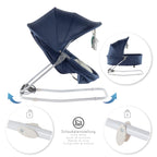 PAVO - Espreguiçadeira e Berço com Rede Mosquiteira, Cobertura e Arco Removível