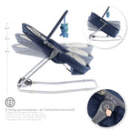 PAVO - Espreguiçadeira e Berço com Rede Mosquiteira, Cobertura e Arco Removível