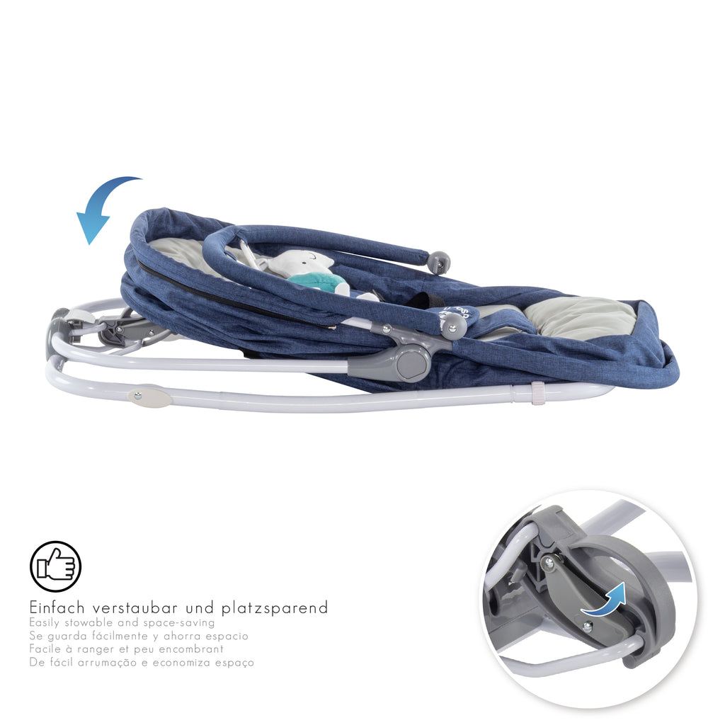 VIGO - Espreguiçadeira & Berço com Cobertura e Arco de Brincar Removivél