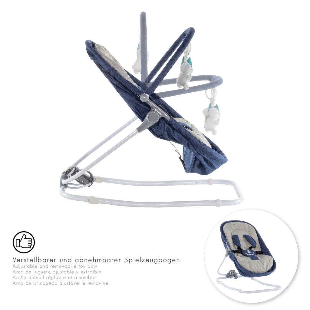 VIGO - Espreguiçadeira & Berço com Cobertura e Arco de Brincar Removivél