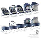 PAVO - Espreguiçadeira e Berço com Rede Mosquiteira, Cobertura e Arco Removível