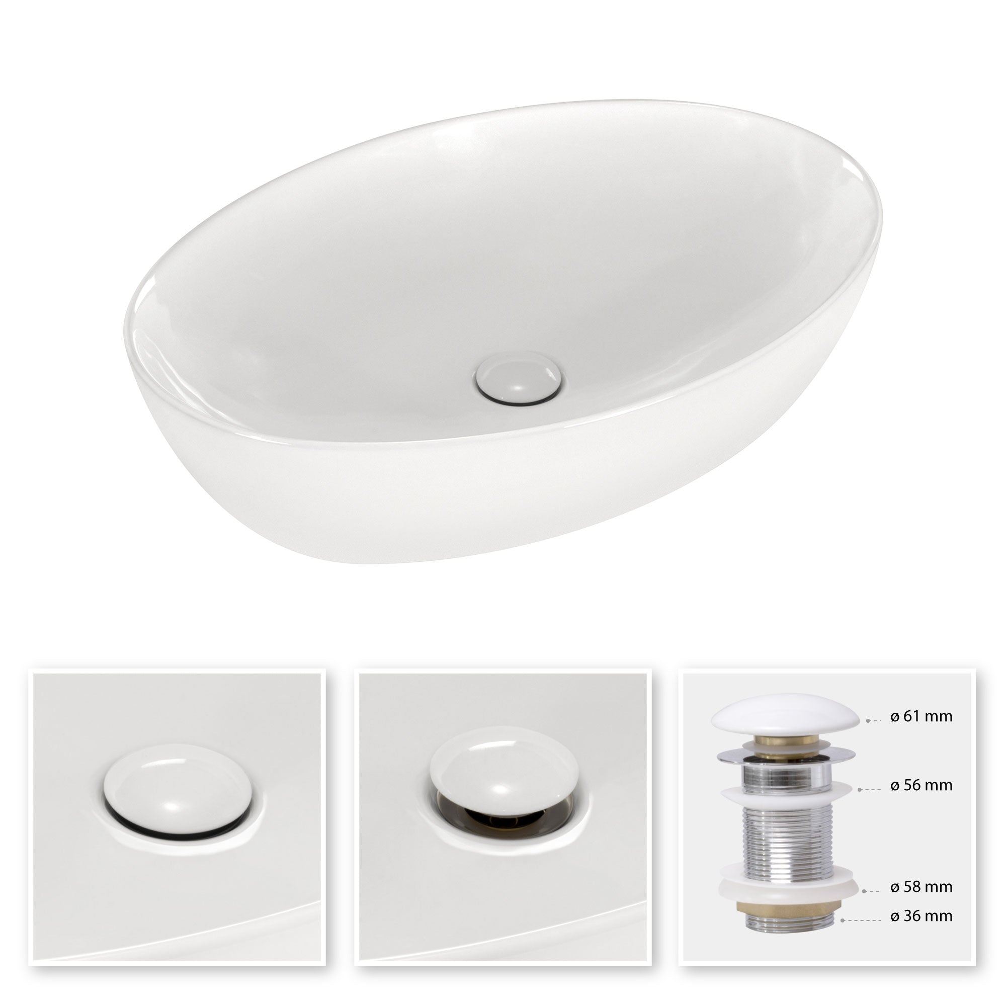 BACCHIGLIONE – Lavatório de bancada em cerâmica de alta qualidade