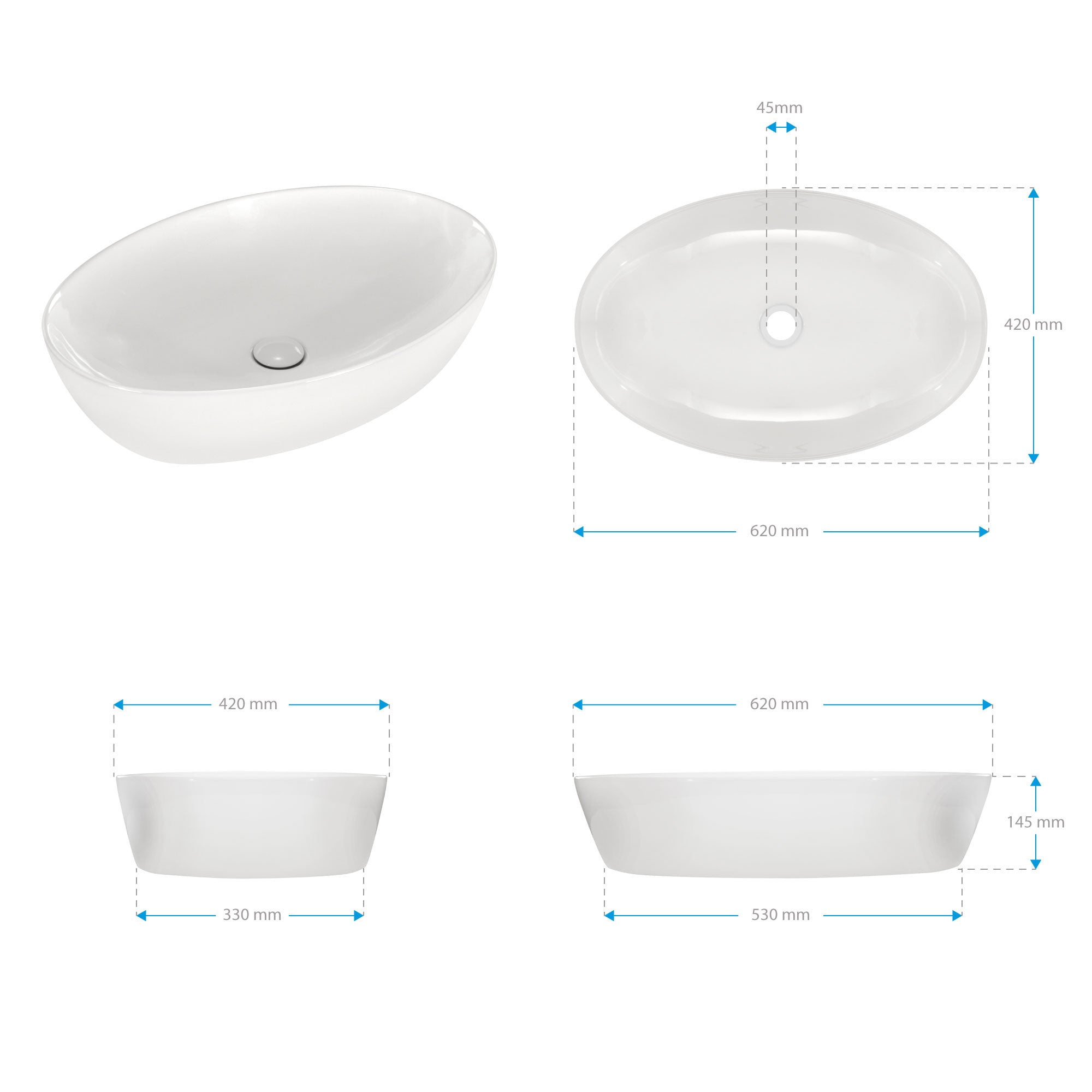 BACCHIGLIONE – Lavatório de bancada em cerâmica de alta qualidade