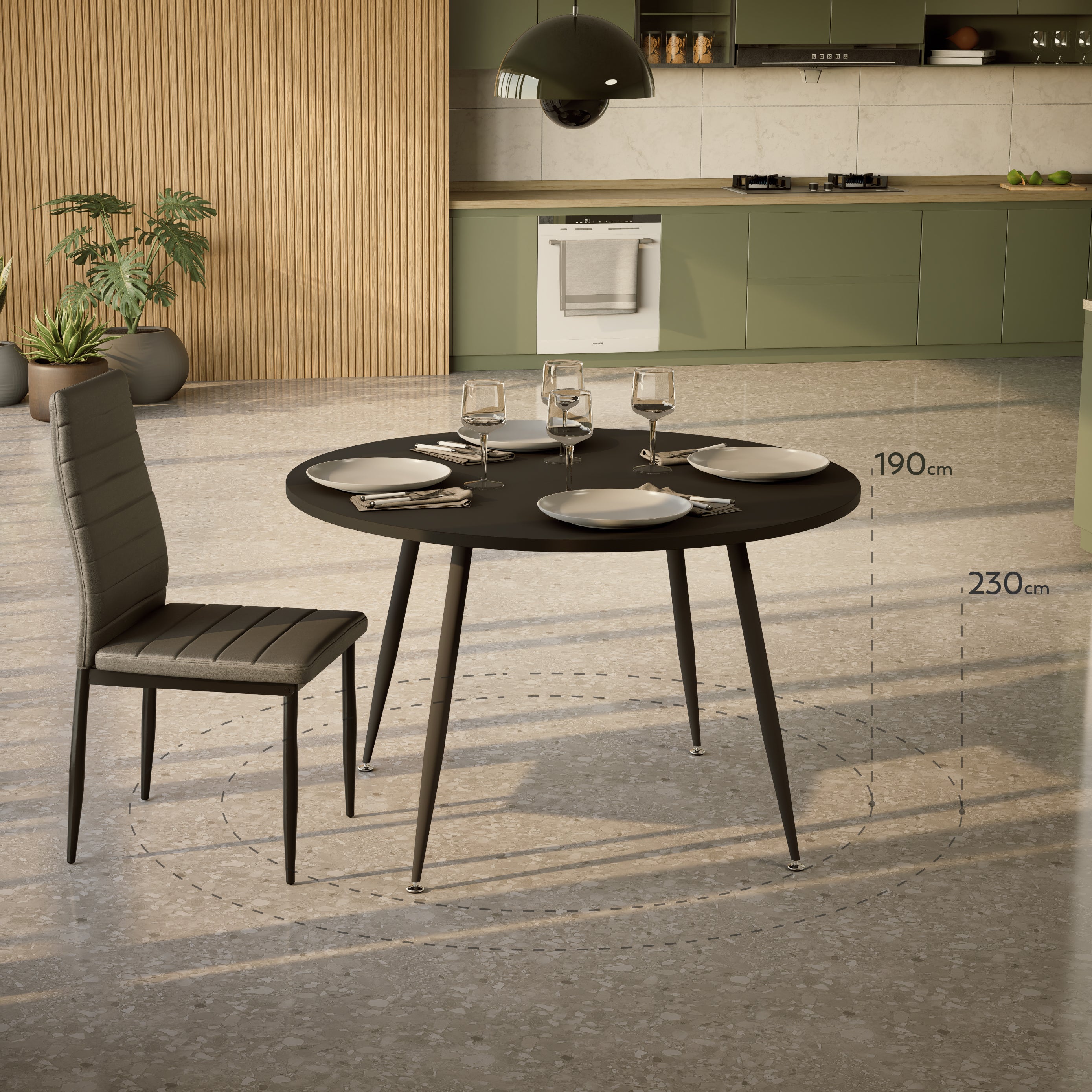 CORIN - Mesa de jantar com tampo de melamina