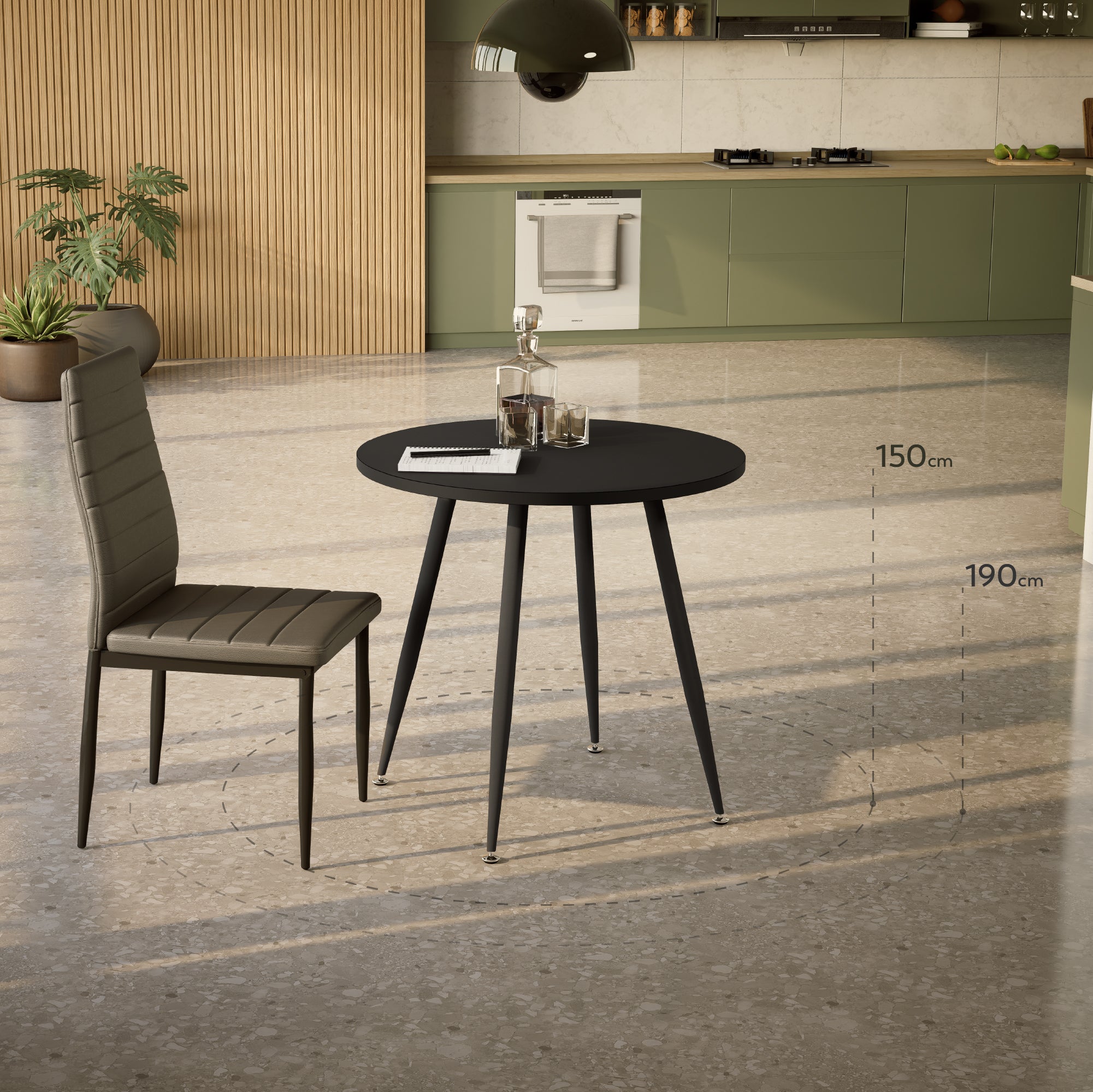 CORIN - Mesa de jantar com tampo de melamina