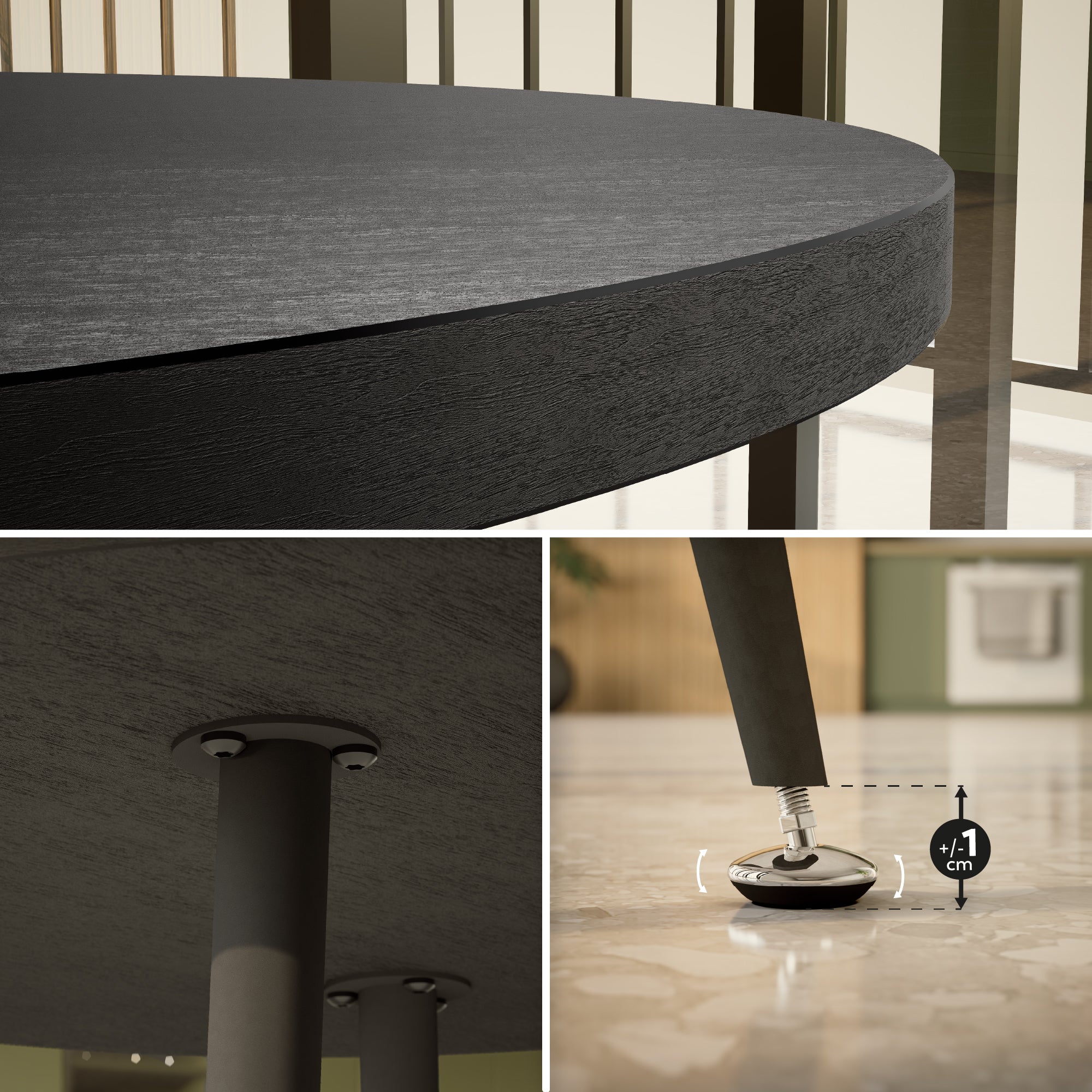 CORIN - Mesa de jantar com tampo de melamina