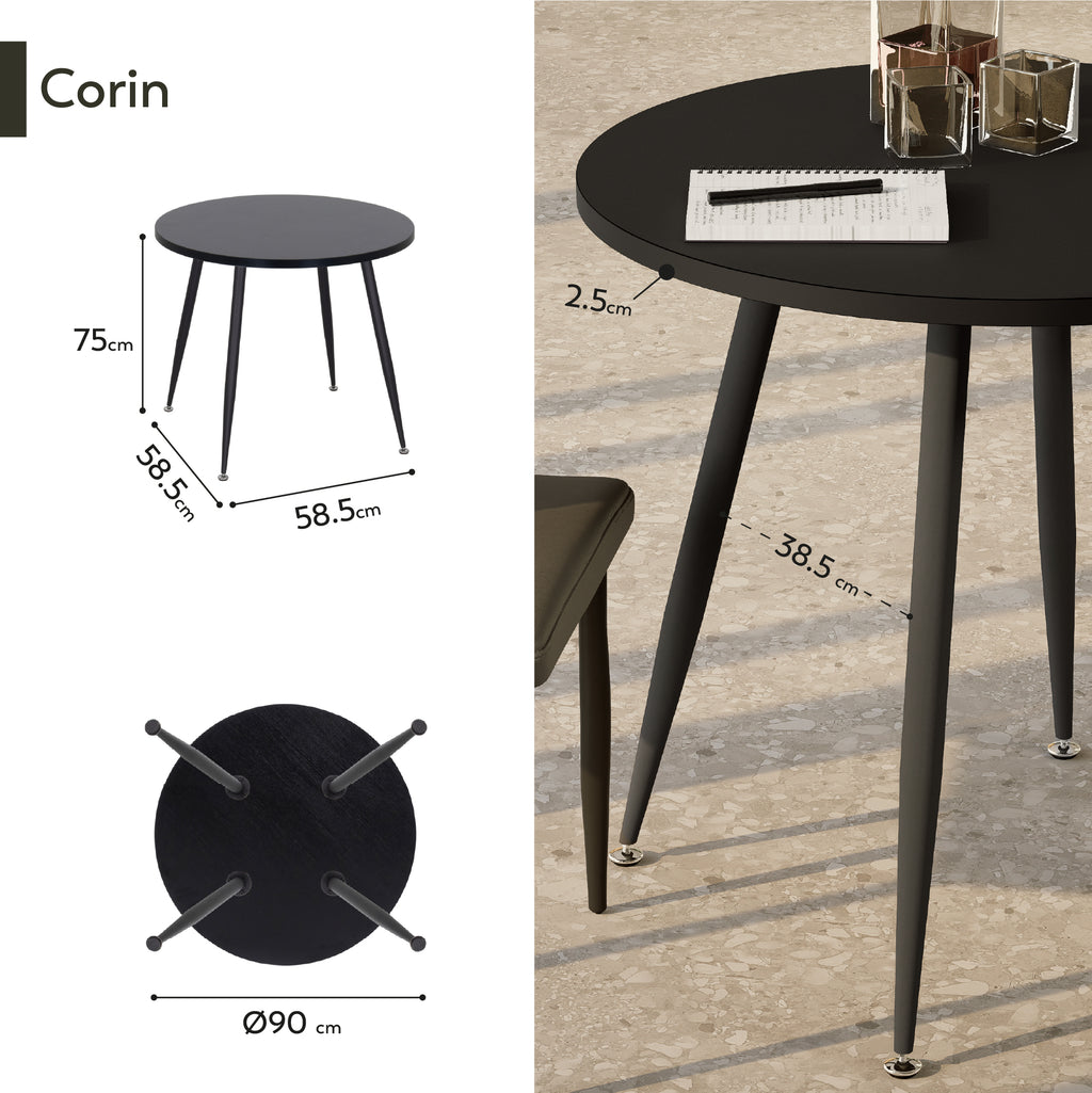CORIN - Mesa de jantar com tampo de melamina