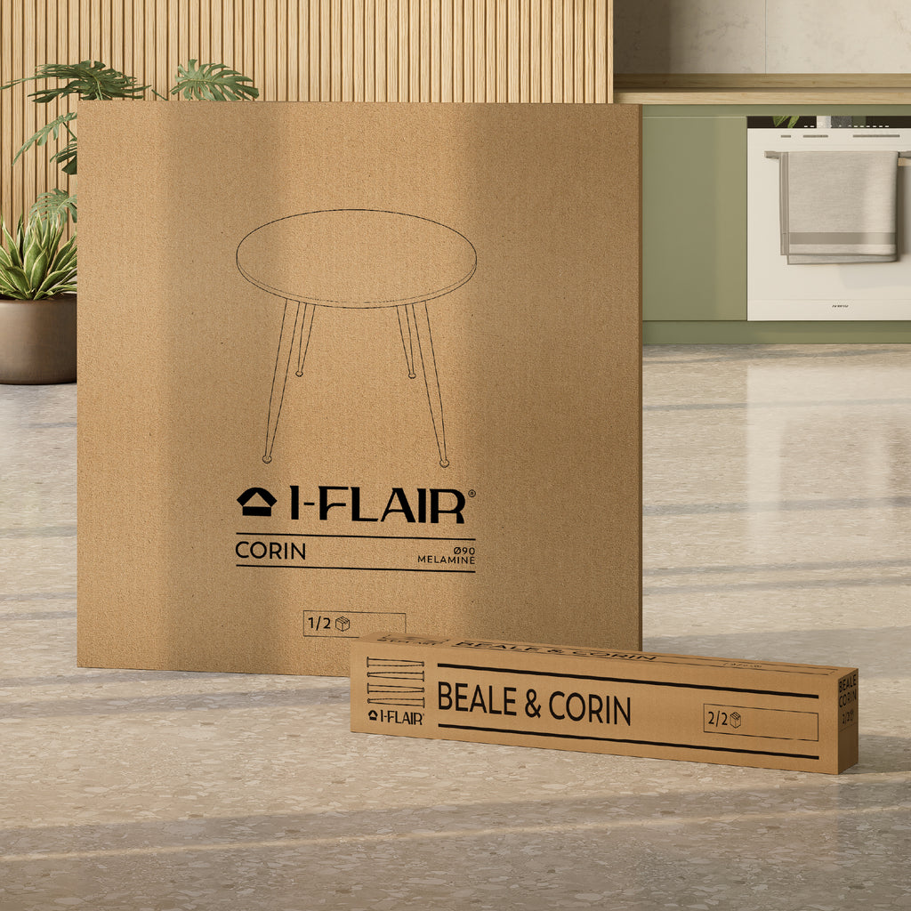 CORIN - Mesa de jantar com tampo de melamina