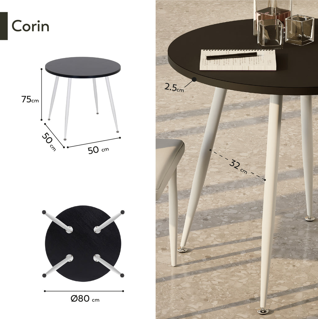 CORIN - Mesa de jantar com tampo de melamina