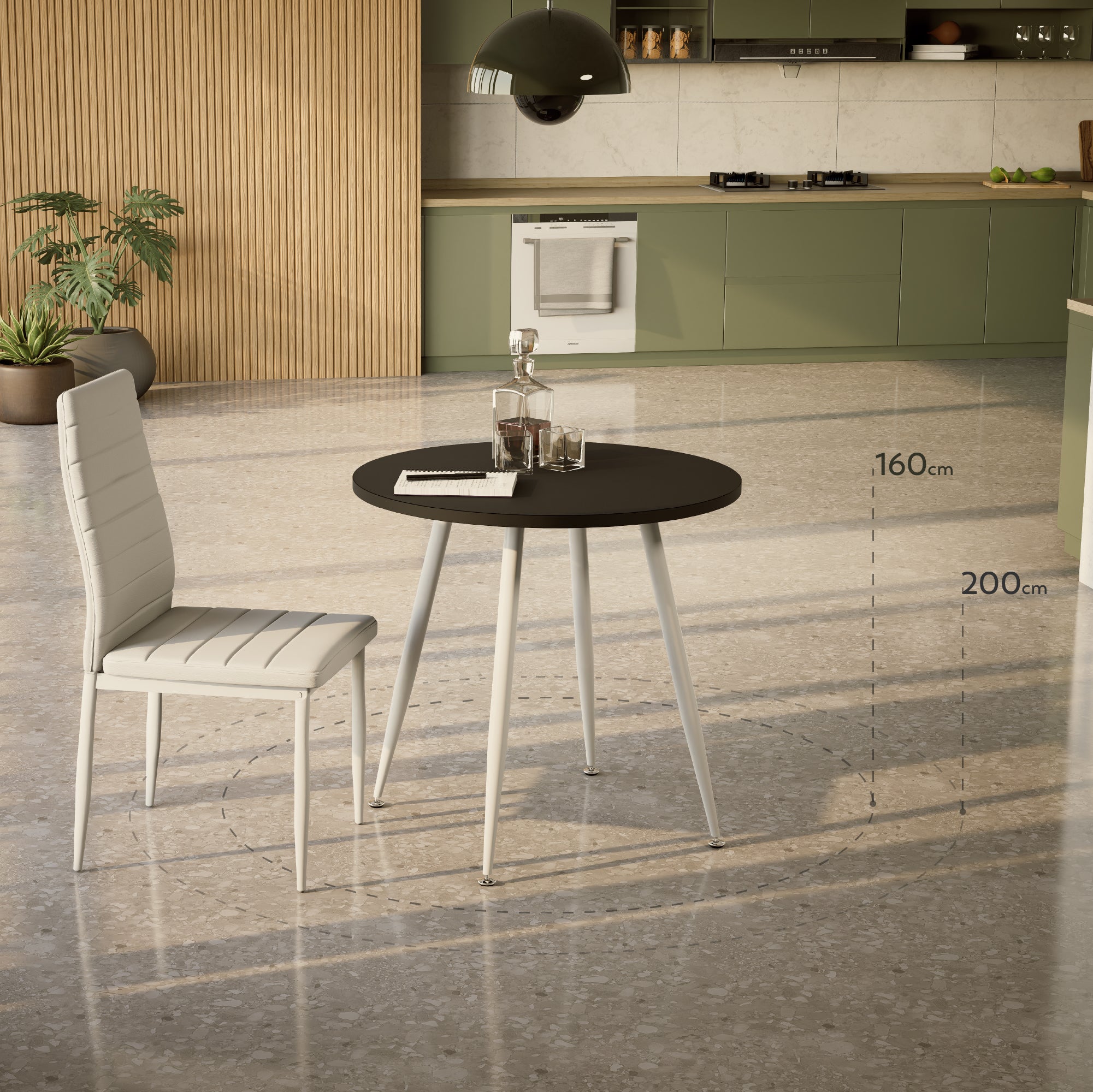 CORIN - Mesa de jantar com tampo de melamina