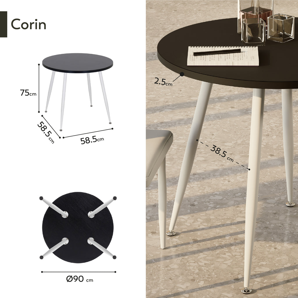 CORIN - Mesa de jantar com tampo de melamina