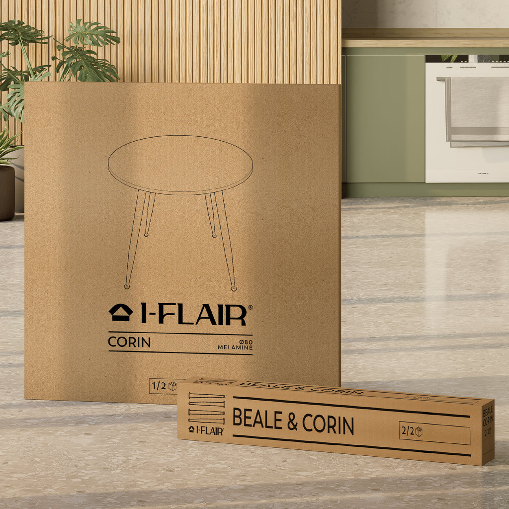 CORIN - Mesa de jantar com tampo de melamina