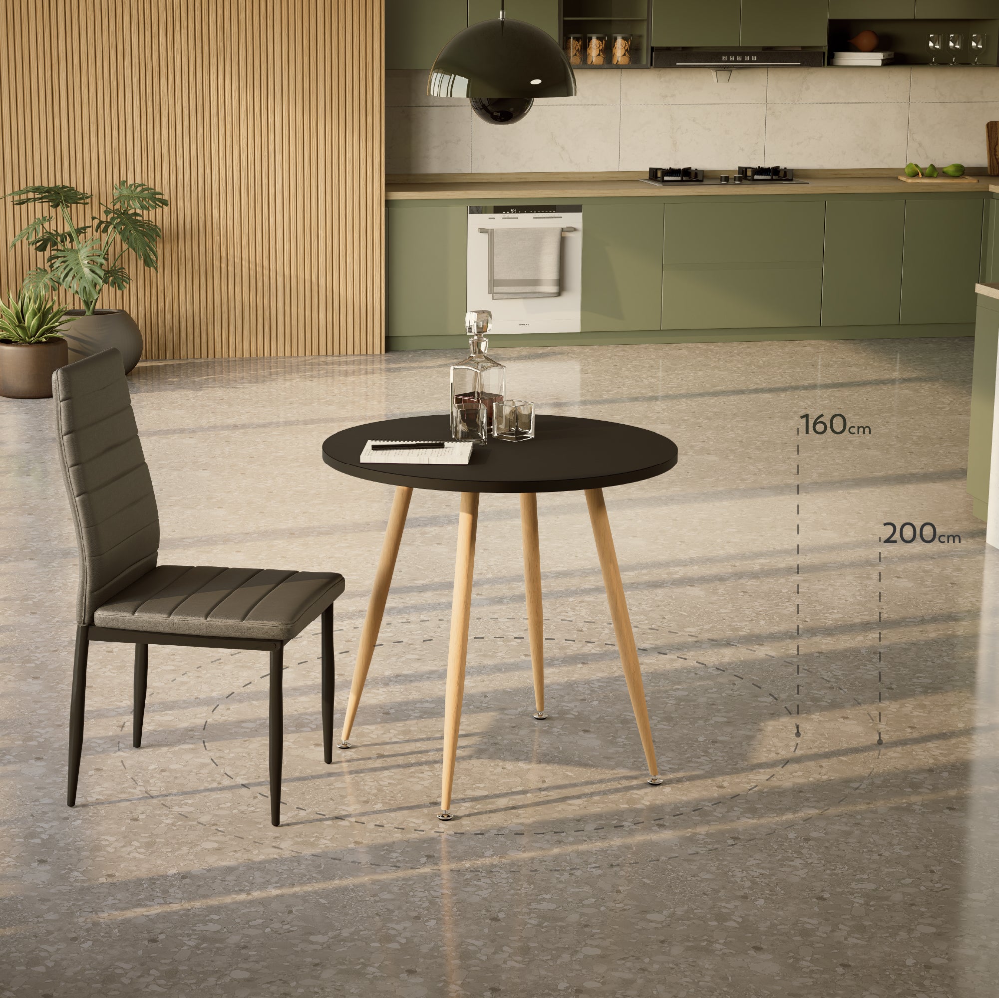 CORIN - Mesa de jantar com tampo de melamina