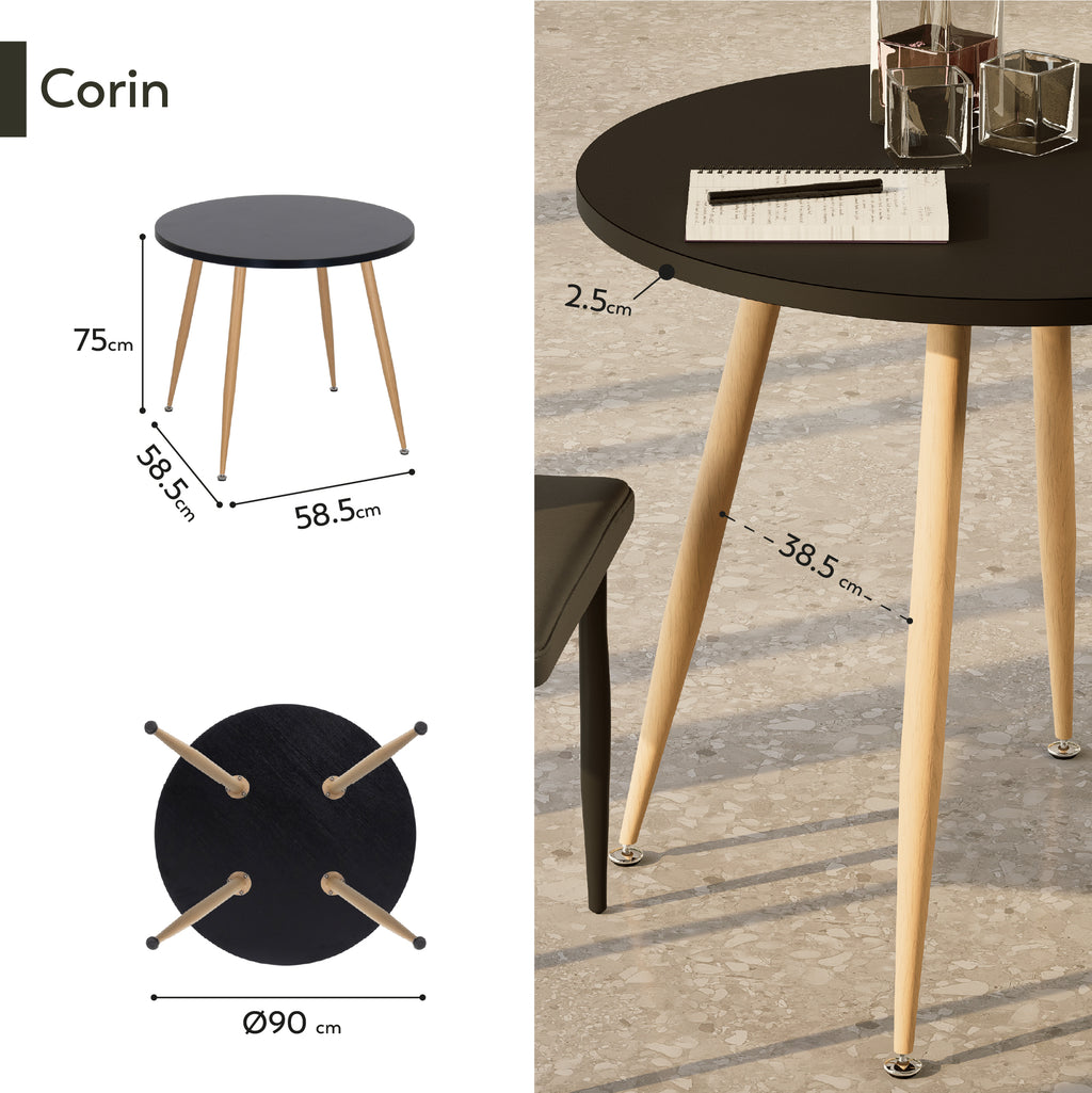 CORIN - Mesa de jantar com tampo de melamina
